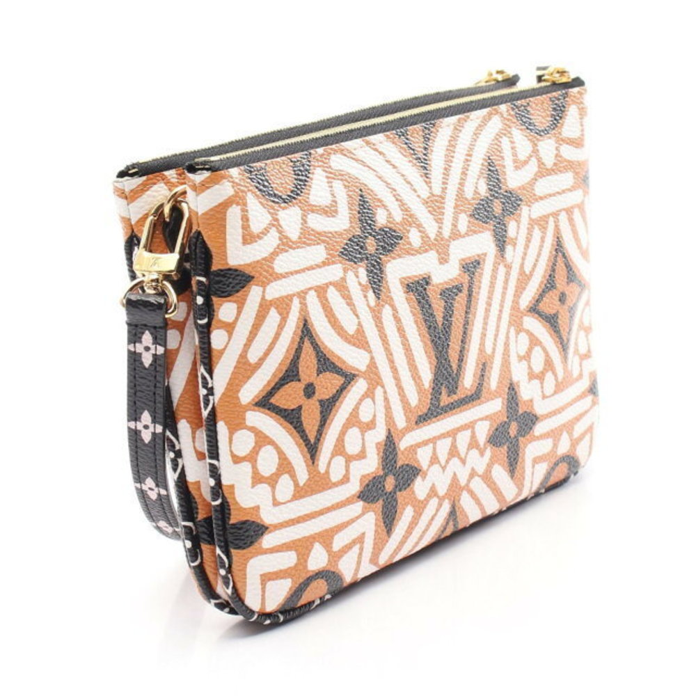 Louis Vuitton Bag Zip Pochette Double Crafty Caramel Multicolor LV Orange